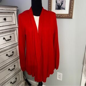 Talbots Petites Red Linen Blend Open Front Cardigan – Size SP